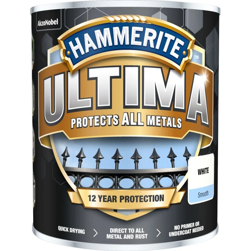 Hammerite Ultima Smooth Hvid 0,25L - RAL 9016