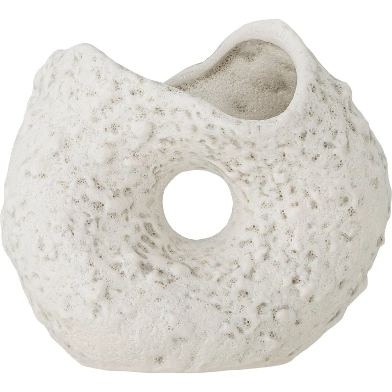 Creative Collection Fianna Vase i hvidt stentøj - L13 x H12 cm