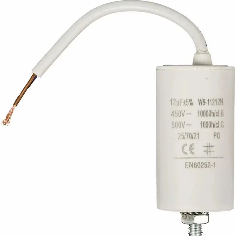 Kondensator 12.0uF 450V med kabel (40 x 70 mm)