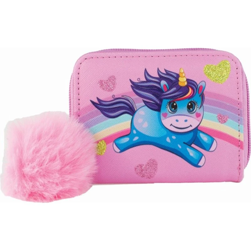 Tinka Pung med Lynlås - Unicorn (Lyserød)