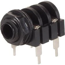 Velleman 6,35mm mono jack fatning - sort (lukket kreds)