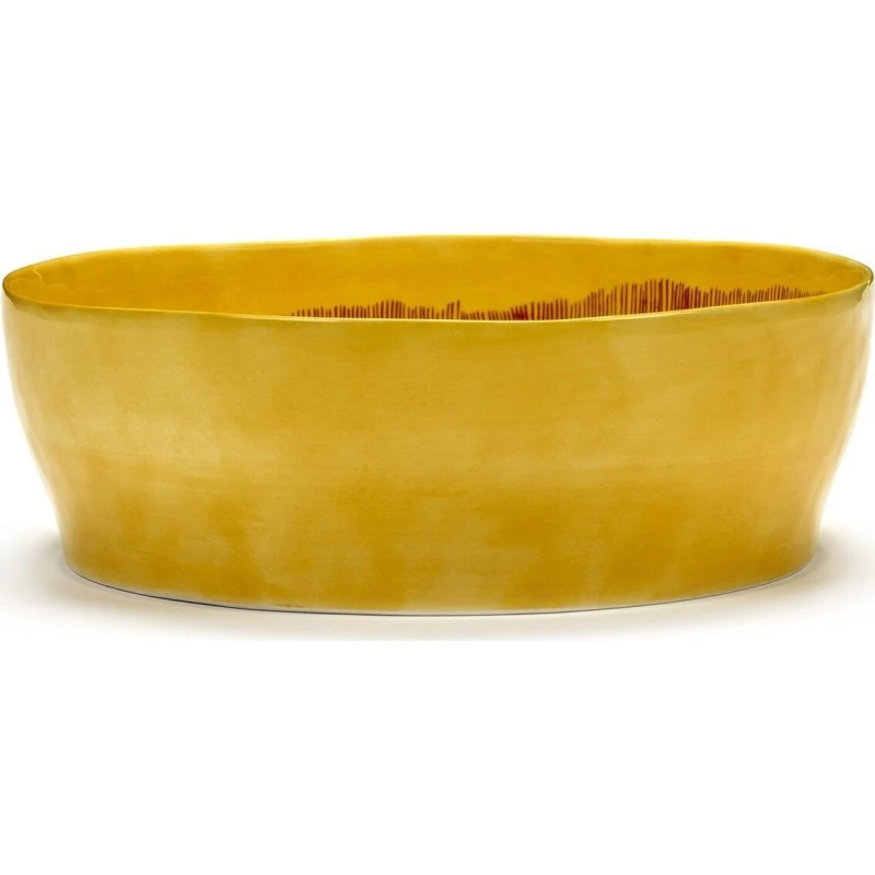 Serax Ottolenghi Feast Salatskål - Gul/Røde Striber, Ø27,5 cm