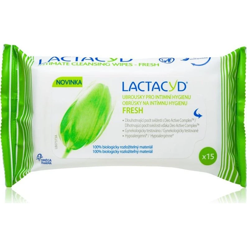 Lactacyd Fresh hygiejneklude til intim hygiejne, 15 stk.