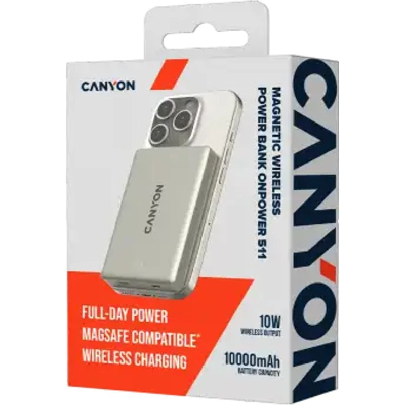 Canyon OnPower 511 MagSafe Powerbank 10.000 mAh, Beige