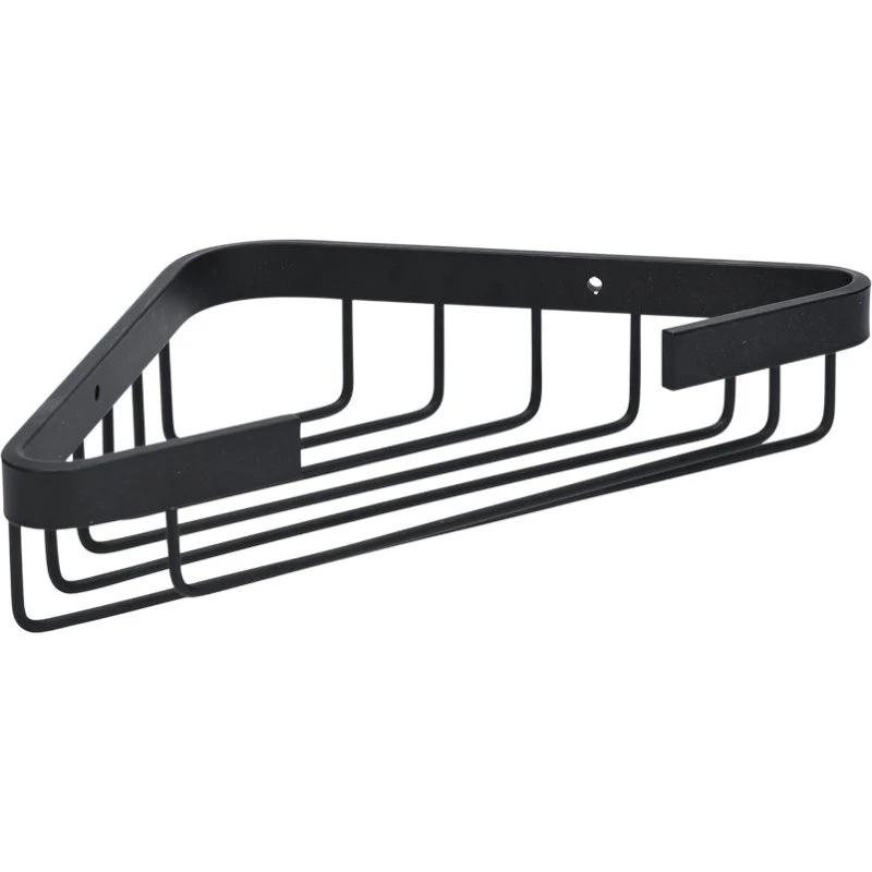 Hjørnehylde til bad i sort aluminium