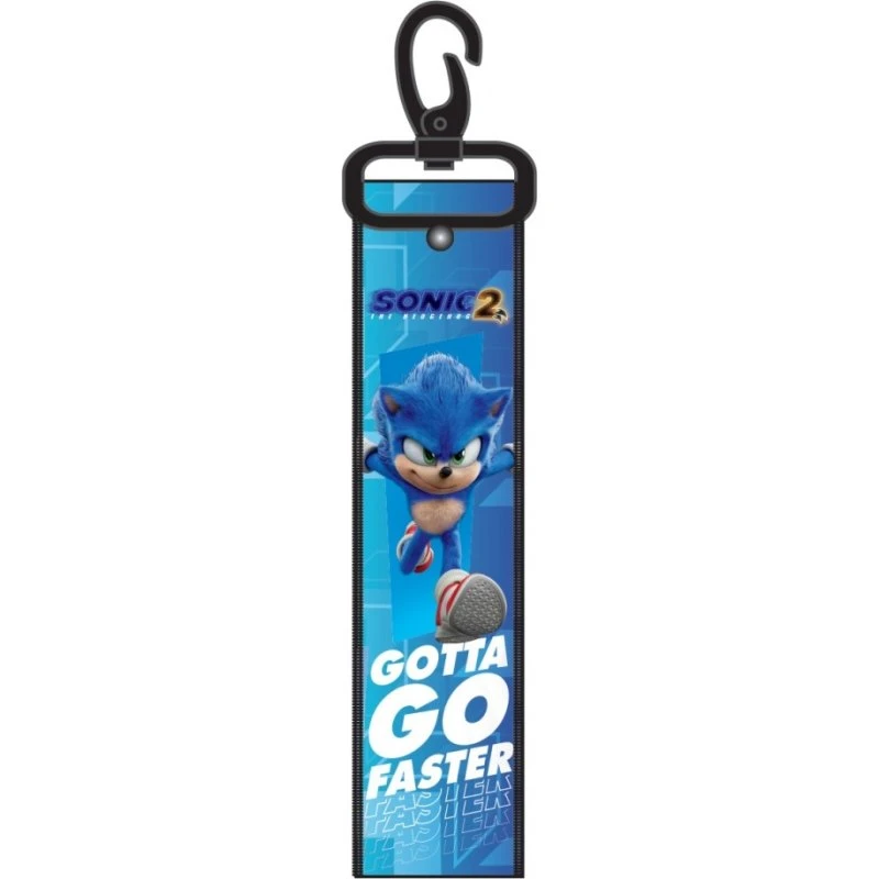 Sonic the Hedgehog nøglering - Stof & Plastik (14x3,5 cm)