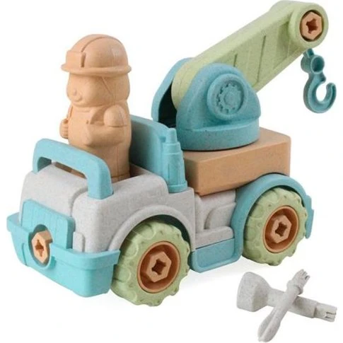 Magni Take-apart kranbil i hvedestrå 25 cm (3+)