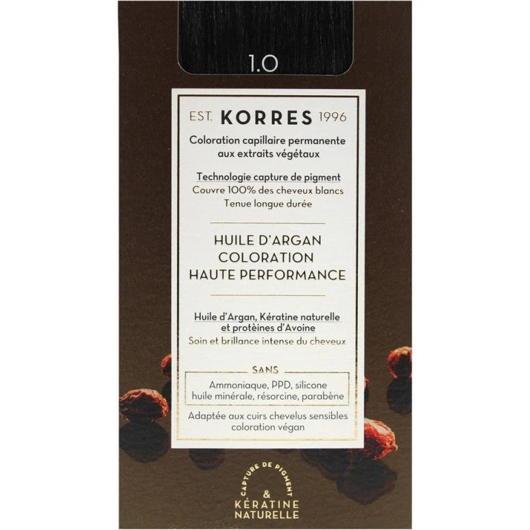 Argan Korres Oil Permanent Farvelægning - 1.0 Sort