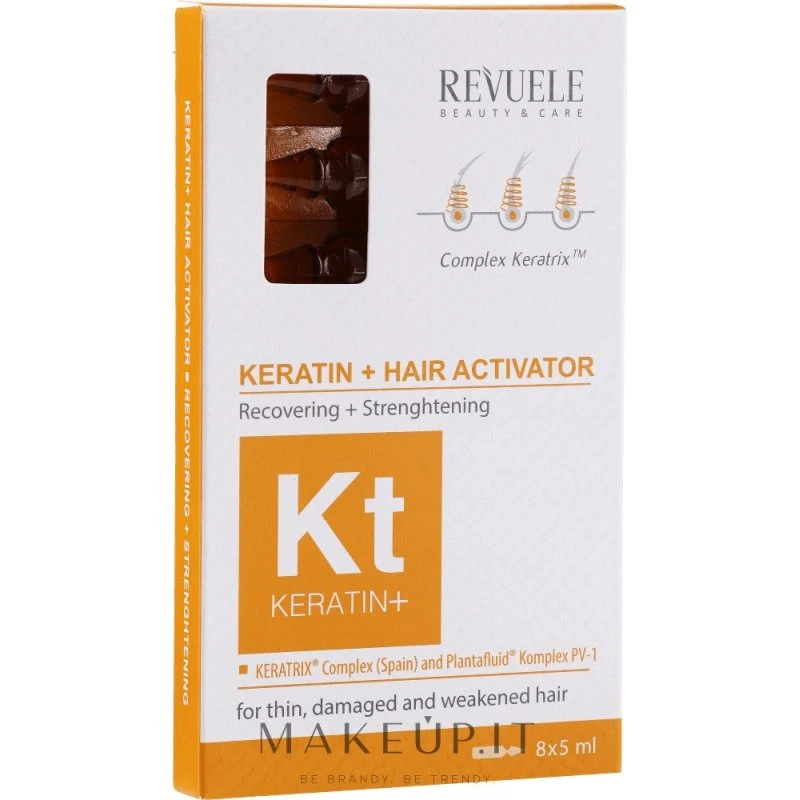 Revuele Keratin+ Ampul til svagt hår, 8 x 5 ml