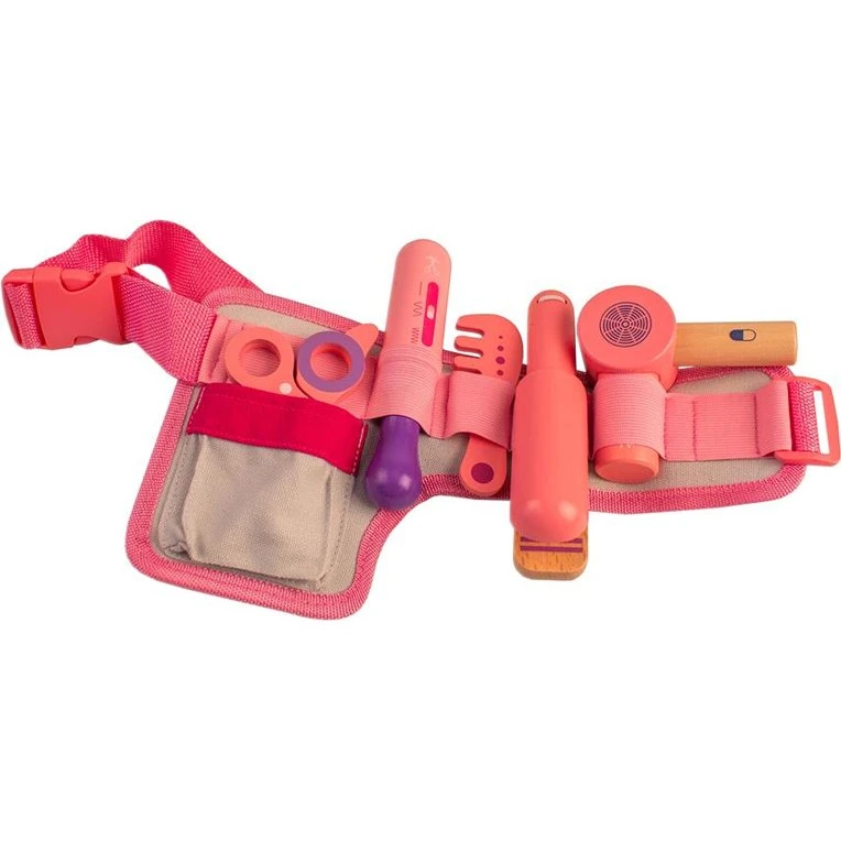 Magni Frisørsæt i træ med bælte, pink