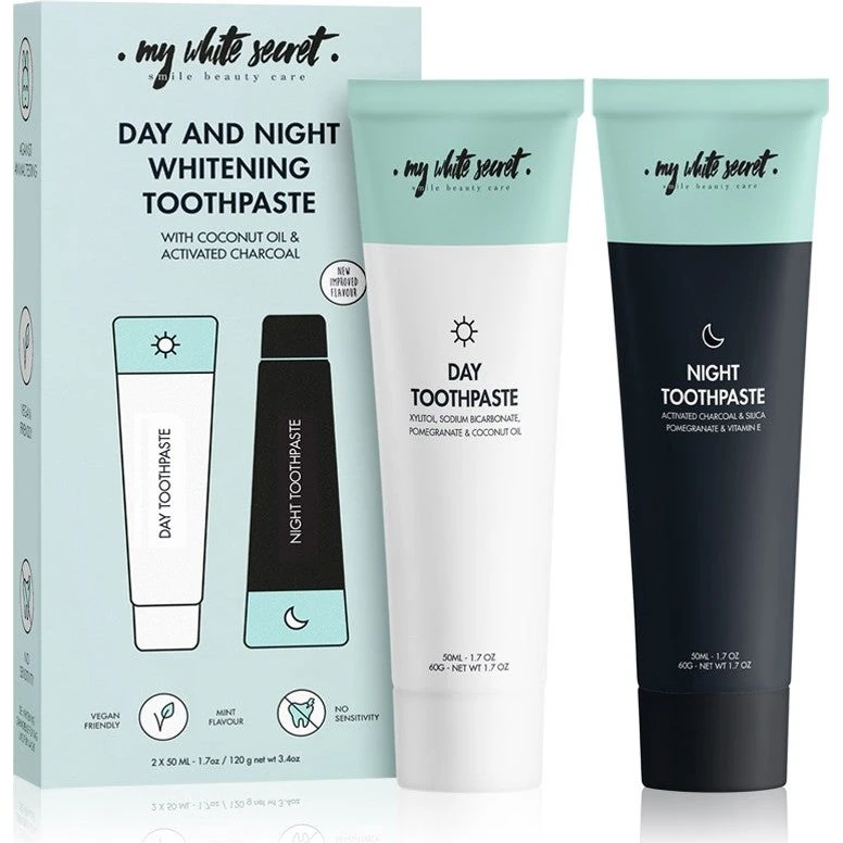 My White Secret Duopack Dag og Nat Tandpasta - 2 x 50 ml