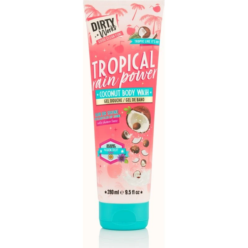 Dirty Works Tropical Rain Power Coconut Body Wash 280 ml