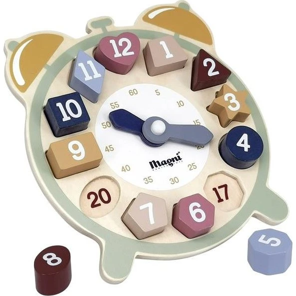 Magni Ur-puslespil i 100% FSC-træ, multifarvet (21×22,5 cm)