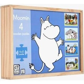 Mumitroldene 4 træpuslespil, 4x12 brikker