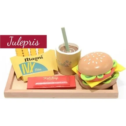 Magni Cheeseburger Menu sæt i træ, 100% FSC