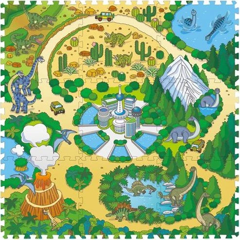 Magni Gulvpusle Dinopark – 9 skumfliser