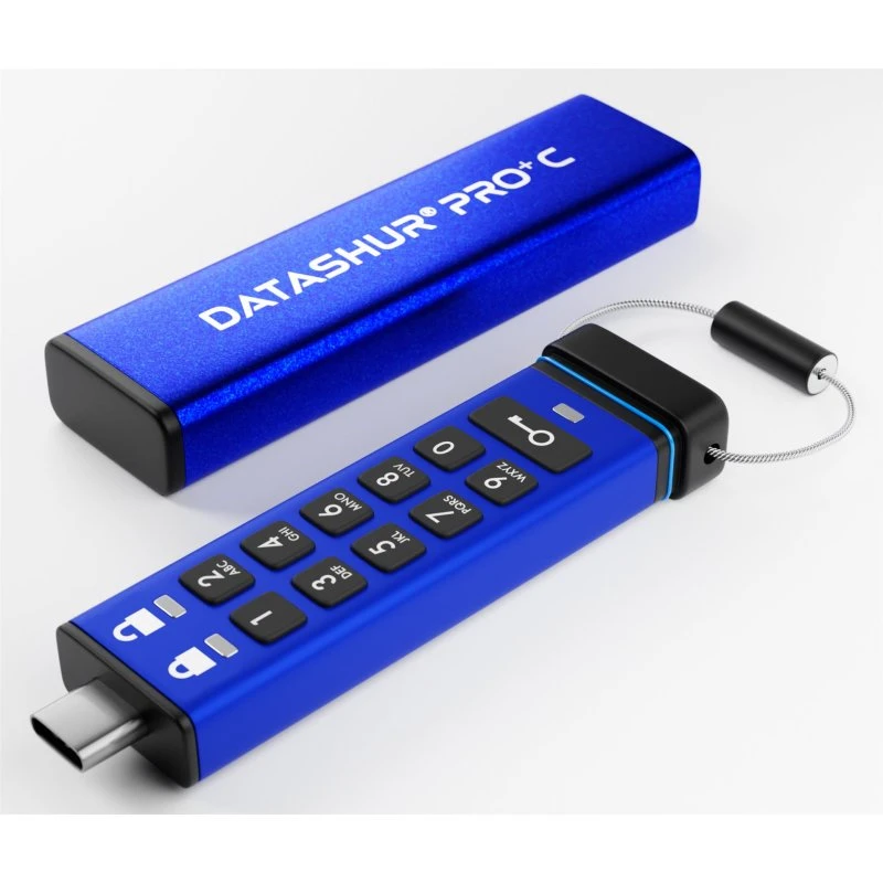 iStorage datAshur PRO+ C 128GB USB 3.2 Gen 1 Blå