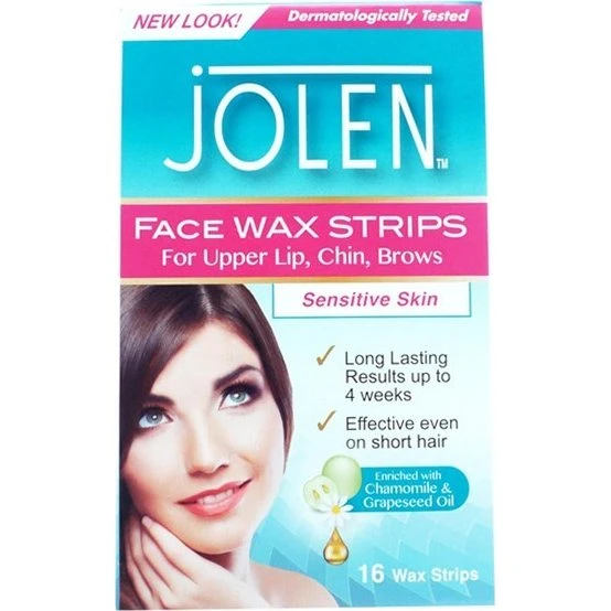 Jolen Facial Wax Strips til sensitiv hud - 16 stk
