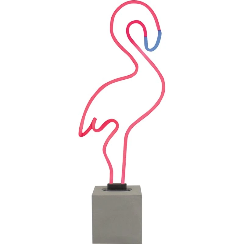 Locomocean Flamingo neonskilt med betonfod