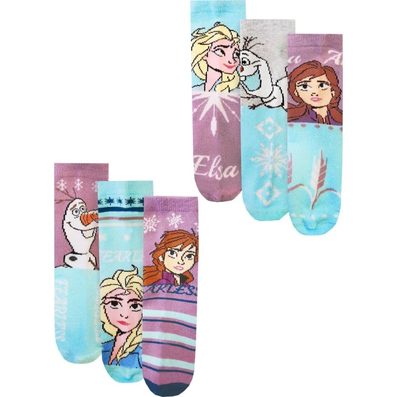 Frozen Pigesokker med figurer - Pakke med 6 stk.