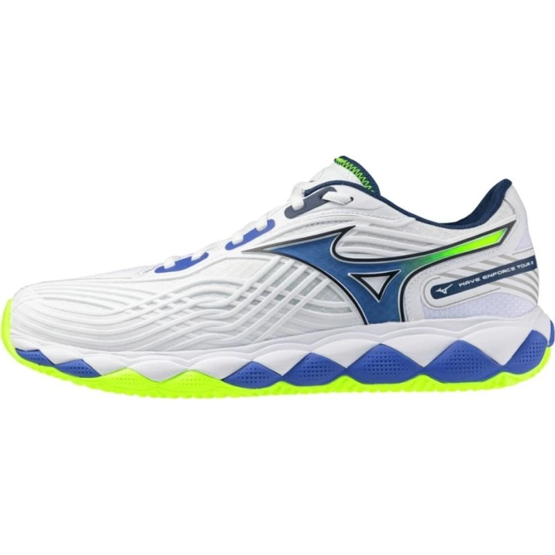 Mizuno Wave Enforce Tour 2 CC - White/Blue/Yellow - 42.5