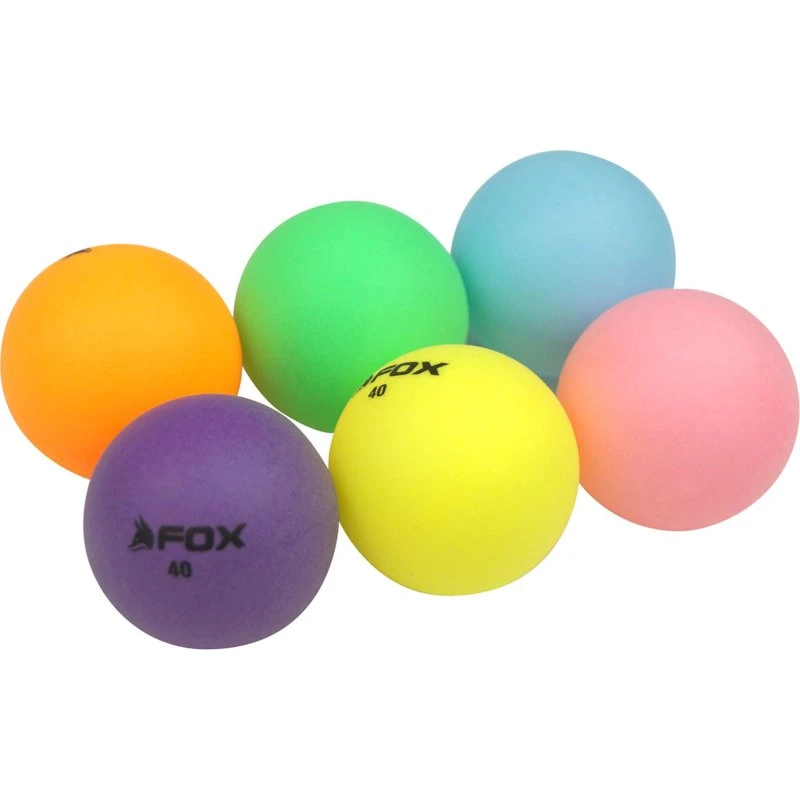 Fox TT Flerfarvede bordtennisbolde - Pakke med 6 stk.