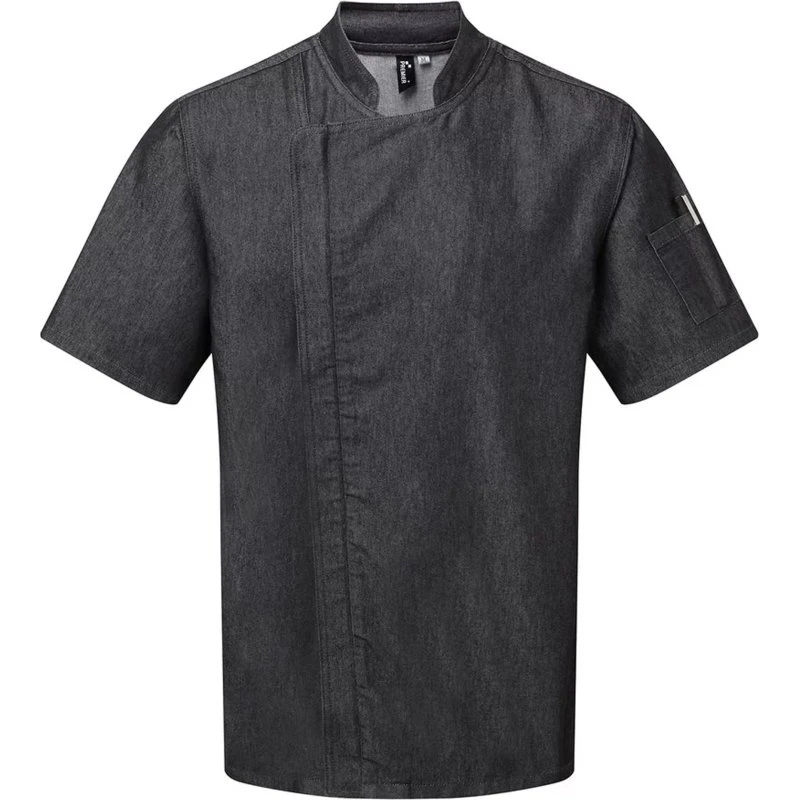 Premier Unisex kortærmet kokkejakke i twill