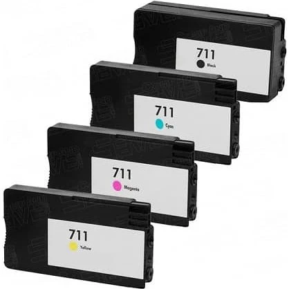 HP 711 Kompatible Blækpatroner - 4 farver (164 ml)
