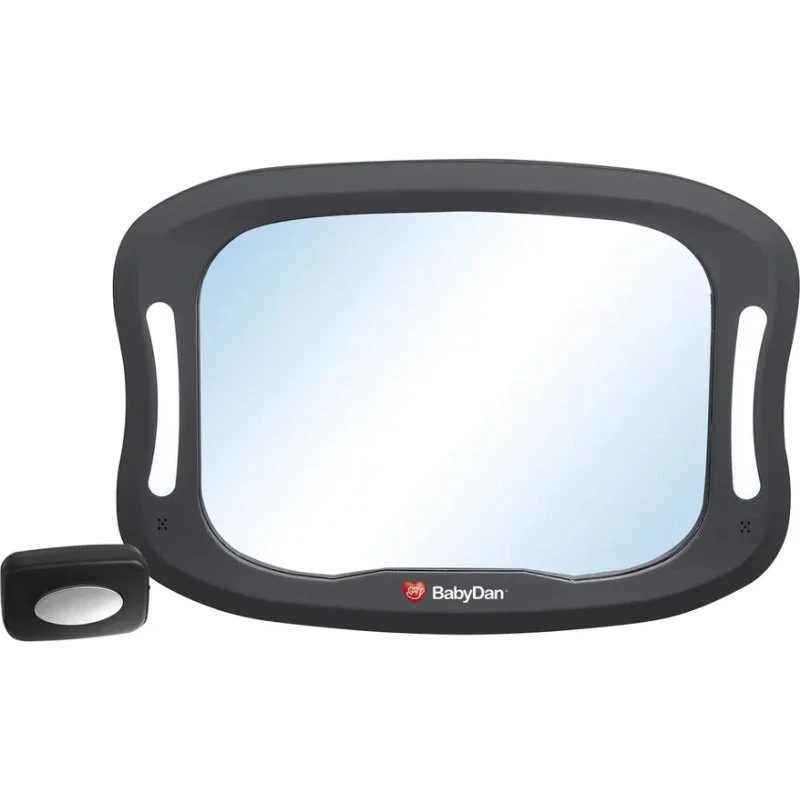 Bagsædespejl til børn med LED-lys og fjernbetjening