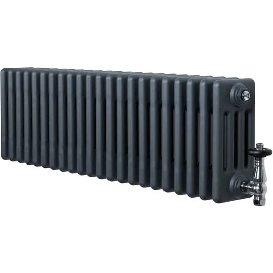 4-søjlet radiator antracitgrå 300x1010 mm 1114W
