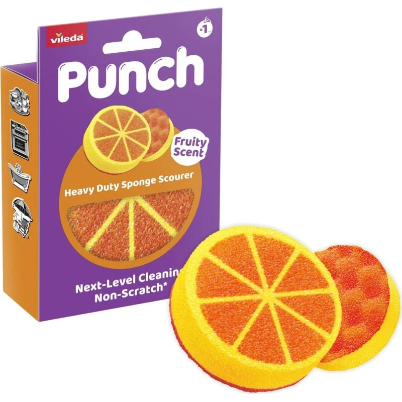 Vileda Punch Strong Orange Skuresvamp - 1 stk.