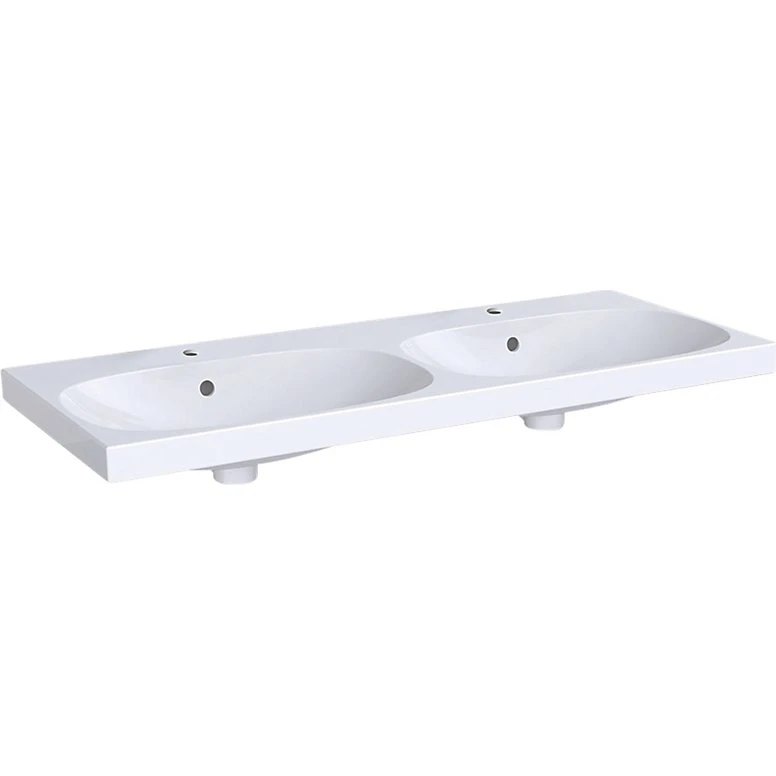 Geberit Acanto dobbeltvask 1200x482mm hvid med KeraTect glasur