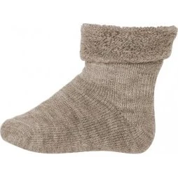 Babystrømper i Merinould med Frotté - Ankellængde