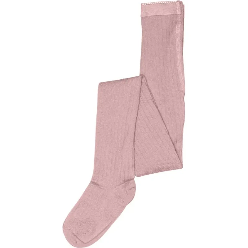 MP Merino Uld Strømpebuks Rib - Wood Rose