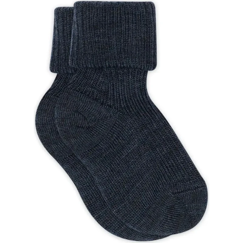 Baby ankelstrømper i merino uld (superwash) — rib