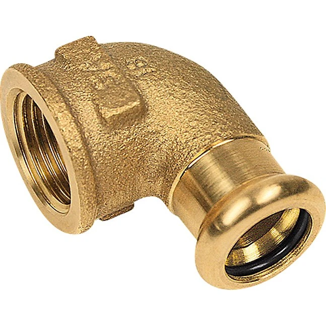 Kobber Cu Press Vinkel 90º 1/2'' - 15 mm med indvendigt gevind