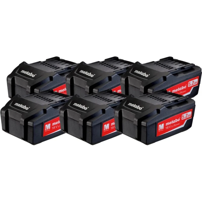 Metabo Batterisæt 6 x 18V 5,2 Ah (Ultra‑M, Li‑Power)