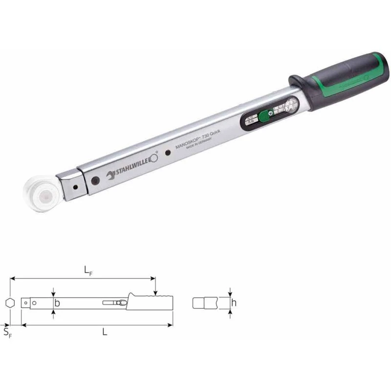 Stahlwille 730/65 Quick momentnøgle 130-650Nm 14x18mm L875mm