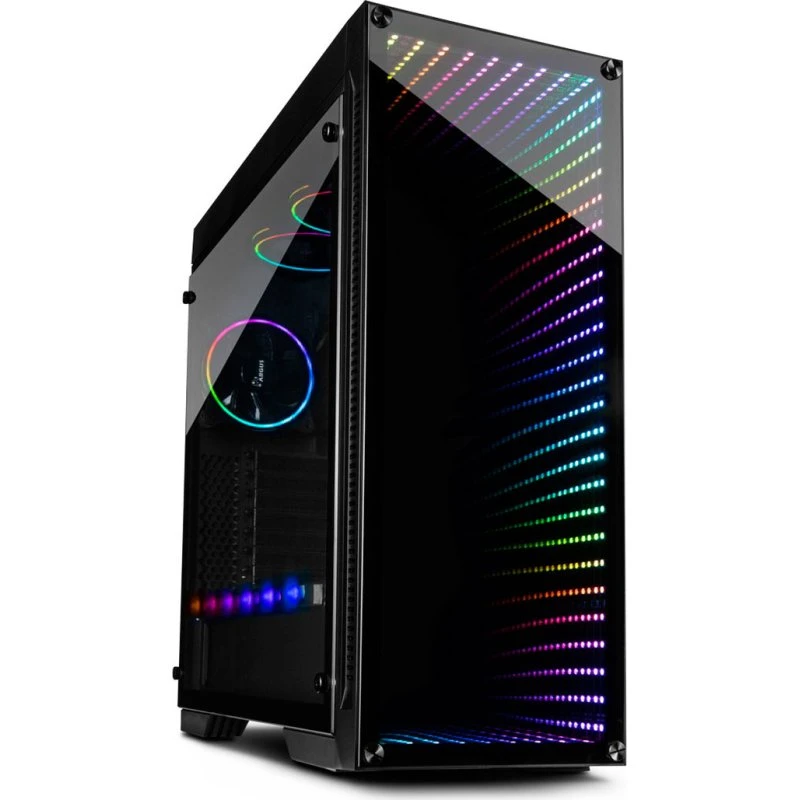 Inter-Tech X-908 Infini2 Tower – sort, hærdet glas