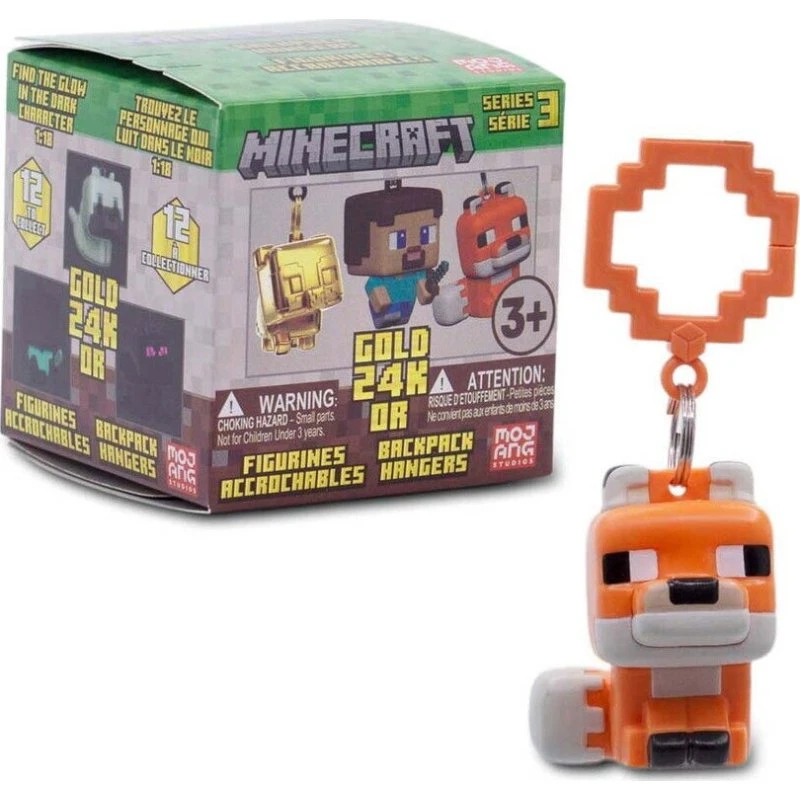 Minecraft Figur Nøglering - 8 cm Clip On Hanger