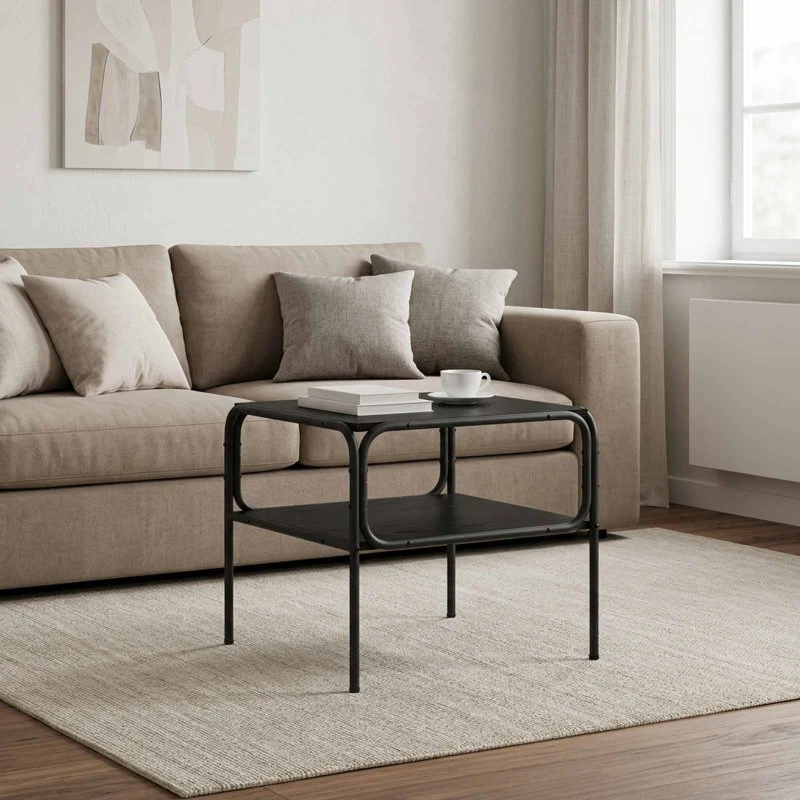 vidaXL Sidebord Sort Eg 100 x 50 x 46 cm