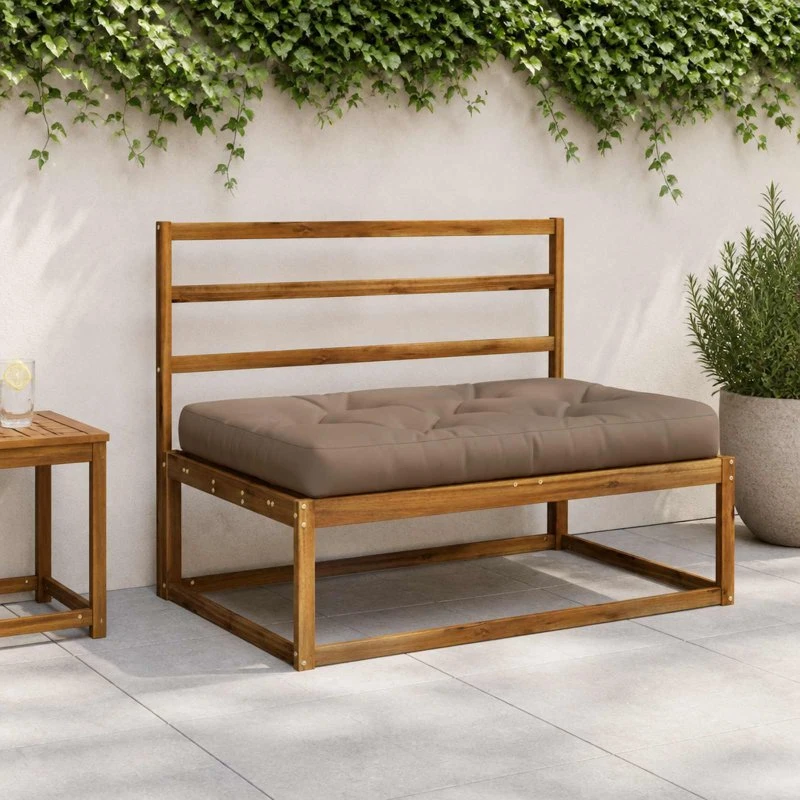 vidaXL VIANEN Pallesædepude - Gråbrun - 120 x 60 x 12 cm