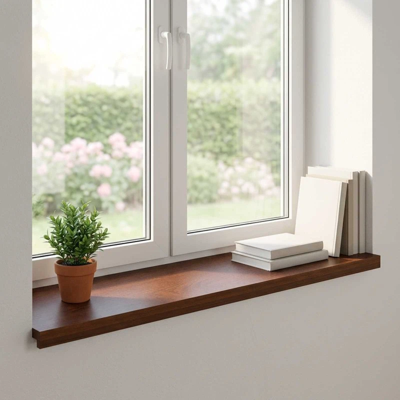 vidaXL Vindueskarme 2 stk. Mørk Brun 80x40x2 cm i Massivt Eg
