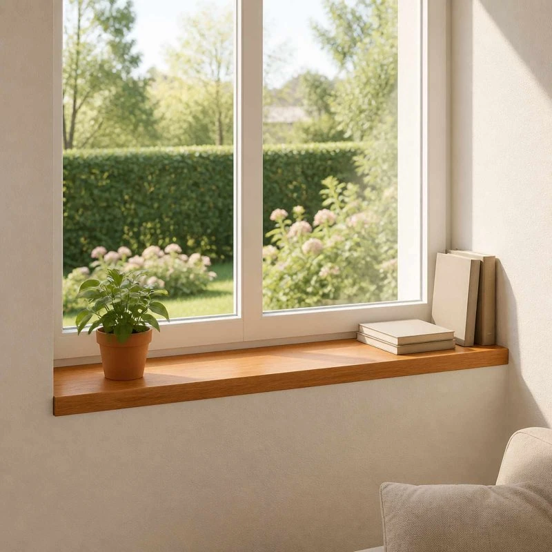 vidaXL Vindueskarme 2 stk. Brun 80 x 25 x 2 cm Massivt Eg