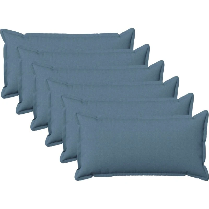 vidaXL HOUTEN Pyntepuder 6 stk. Jeansblå Faux Linned 40x70 cm