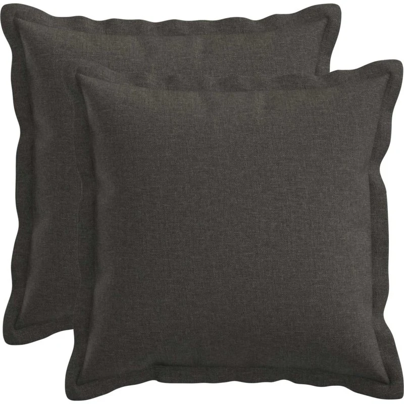 vidaXL HOUTEN Pyntepuder 2 stk. - Mørkegrå Faux Linned 40x40 cm