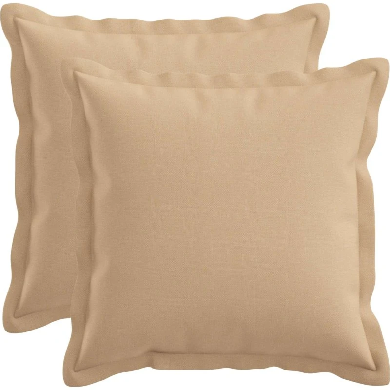 vidaXL HOUTEN Pyntepuder 2 stk. - Cremefarvet Faux Linned