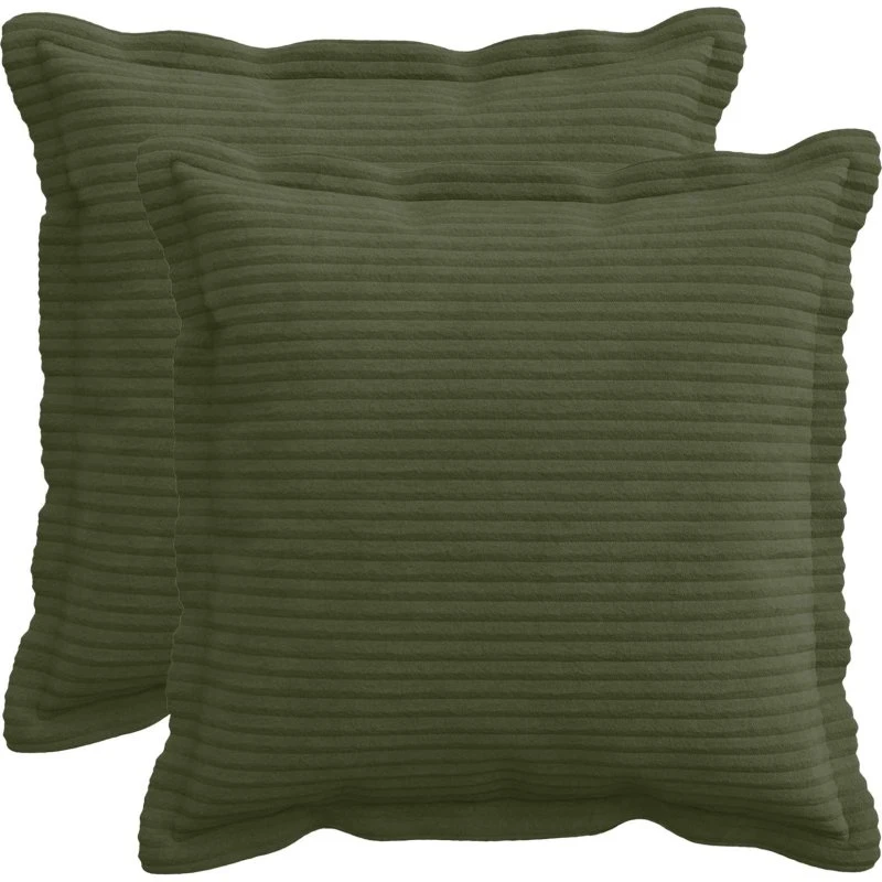 vidaXL HOUTEN Pudebetræk 2 stk. Grøn Cordfløjl 45x45 cm