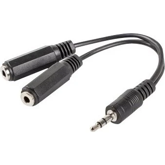 Lanberg Splitter til hovedsæt, 3.5 mm, 10 cm, sort