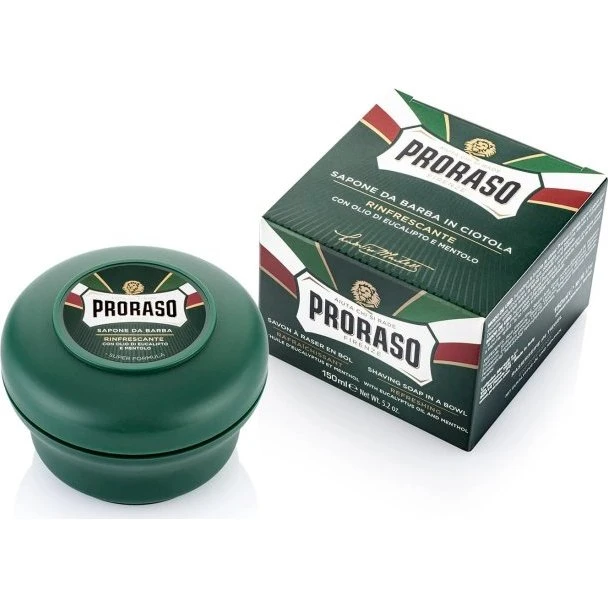 Proraso Green Barbersæbe i Skål 150 ml – Eukalyptus & Menthol